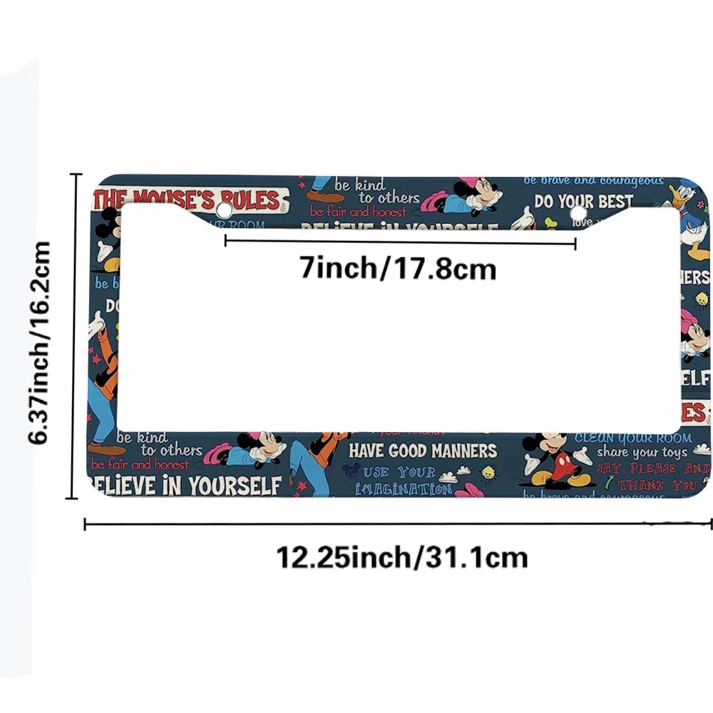 Disney Mickey Mouse 12"x6" Chrome License Plate Frame – Universal Car/Truck/SUV Decoration 2