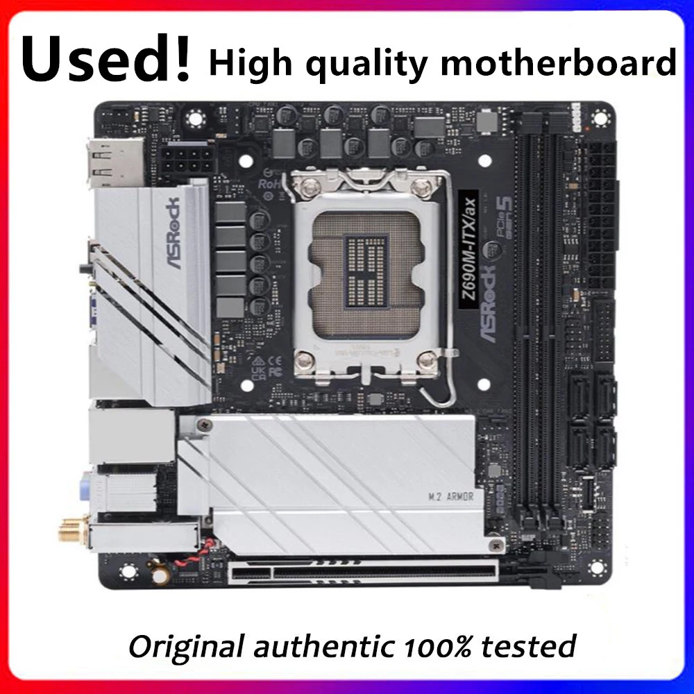 Z690M-Itx Mini Itx Per Scheda Madre Asrock Z690M-Itx/Ax Desktop Originale Z690 Ddr4 Scheda Madre Lga 1700 I7/I5/I3 Scheda Madre Usata
