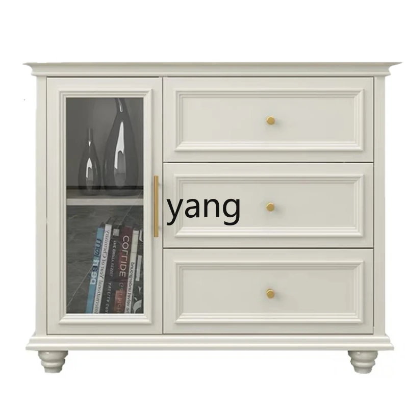 

L'm'm Solid Wood Sideboard Cabinet White Modern Minimalist Locker Home Living Room Wall Kitchen Cupboard