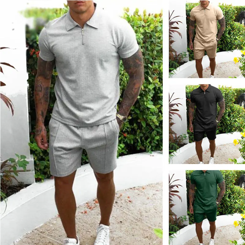 Men's Summer Suit Mesh Knitted Casual Sports Lapel T-Shirt Short Sleeve Solid Color Beach Suit Men's Full Set disney kids shoes for girl led lights student sports shoes breathable mesh leather cartoon princess shoes casual shoes