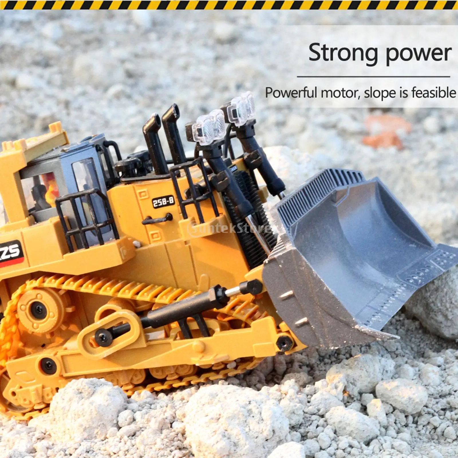 2.4Ghz RC Bulldozer 1/24 with Light & Sound Construction Diecast Engineering Car Dump Excavator Plastic/Alloy for Child‘s Gifts 3