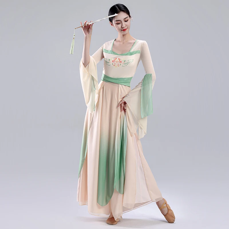 

Classical Dance Costumes Women's Chinese Dance Clothes Women Han Tang Cheongsam Dance Practice Stage Performance Costumes