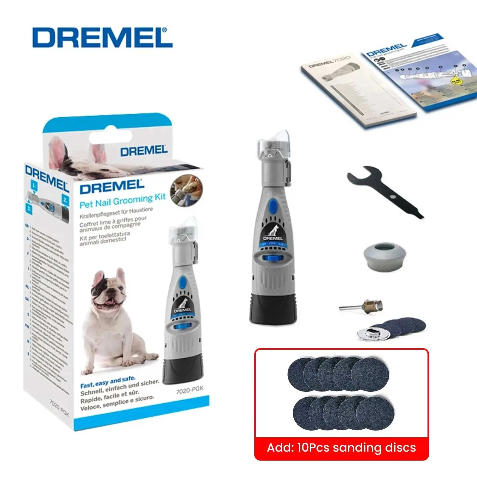 

Dremel 7020 Pet Nail Grooming Tool Puppy Nail Clipper Safe Humane Grooming Machine Dog Cat Nail Cut Grinder Trimmer Pet Supplies