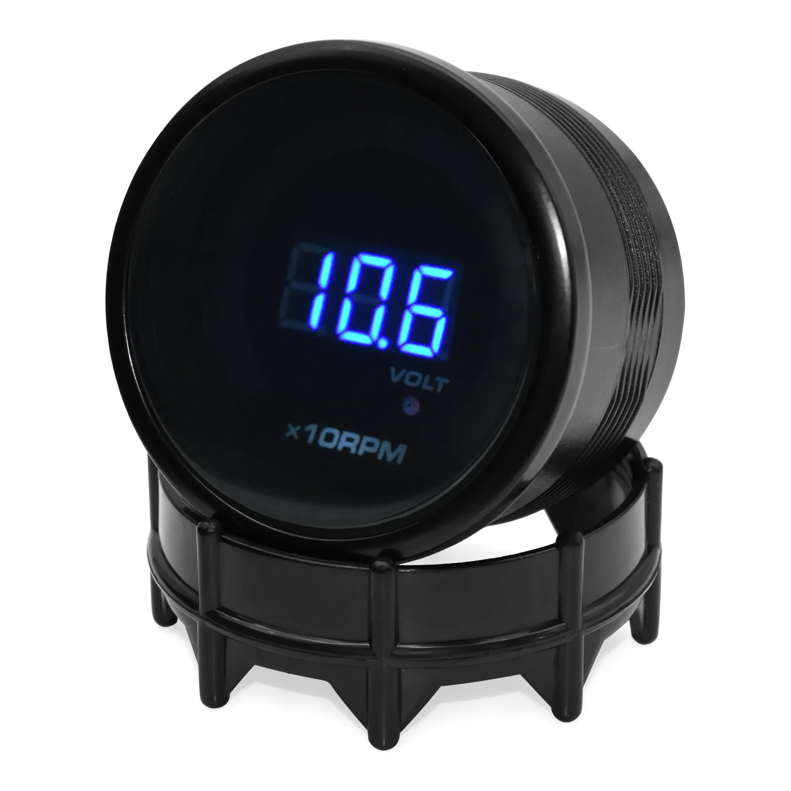 52mm Car Tachometer 0~9999 RPM Tacho Meter With Volts Fit 4/6/8 Cylinder Holder Cup For Car Racing 12V