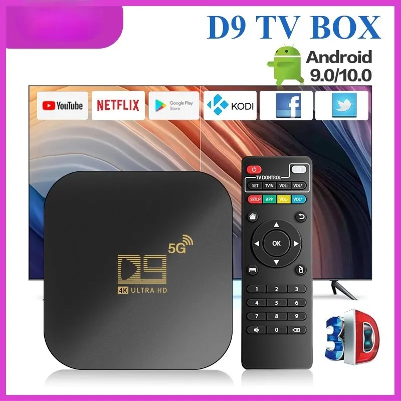 2023 New Smart TV Box D9 Android 10.0 Set Top Box 2.4G 5G WIFI 905 Core 4K HD 8GB+128GB Video Media Player Home Theater TV Box t95 tv box 2023 android 10 iptv 8gb 128gb allwinner h616 quad core support 6k 3d h 265 4g 5g dual wifi bt 5 0 smart top box