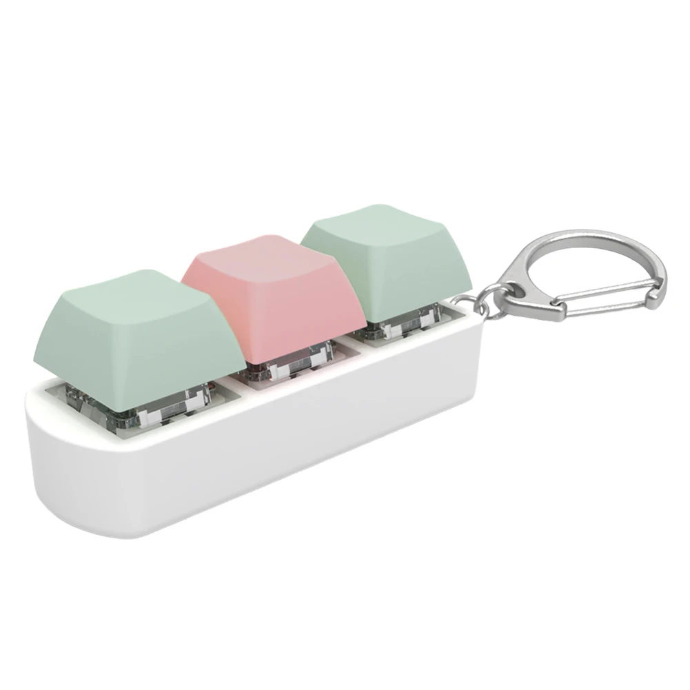 Tri-Key Mechanical Fidget Clicker and Stress Reliever Keychain