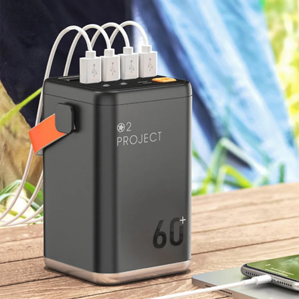 100000mAh 휴대용 보조 배터리 빠른 충전 강력한 대용량 램프 휴대 전화 백업 보조베터리 캠핑 보조베터리