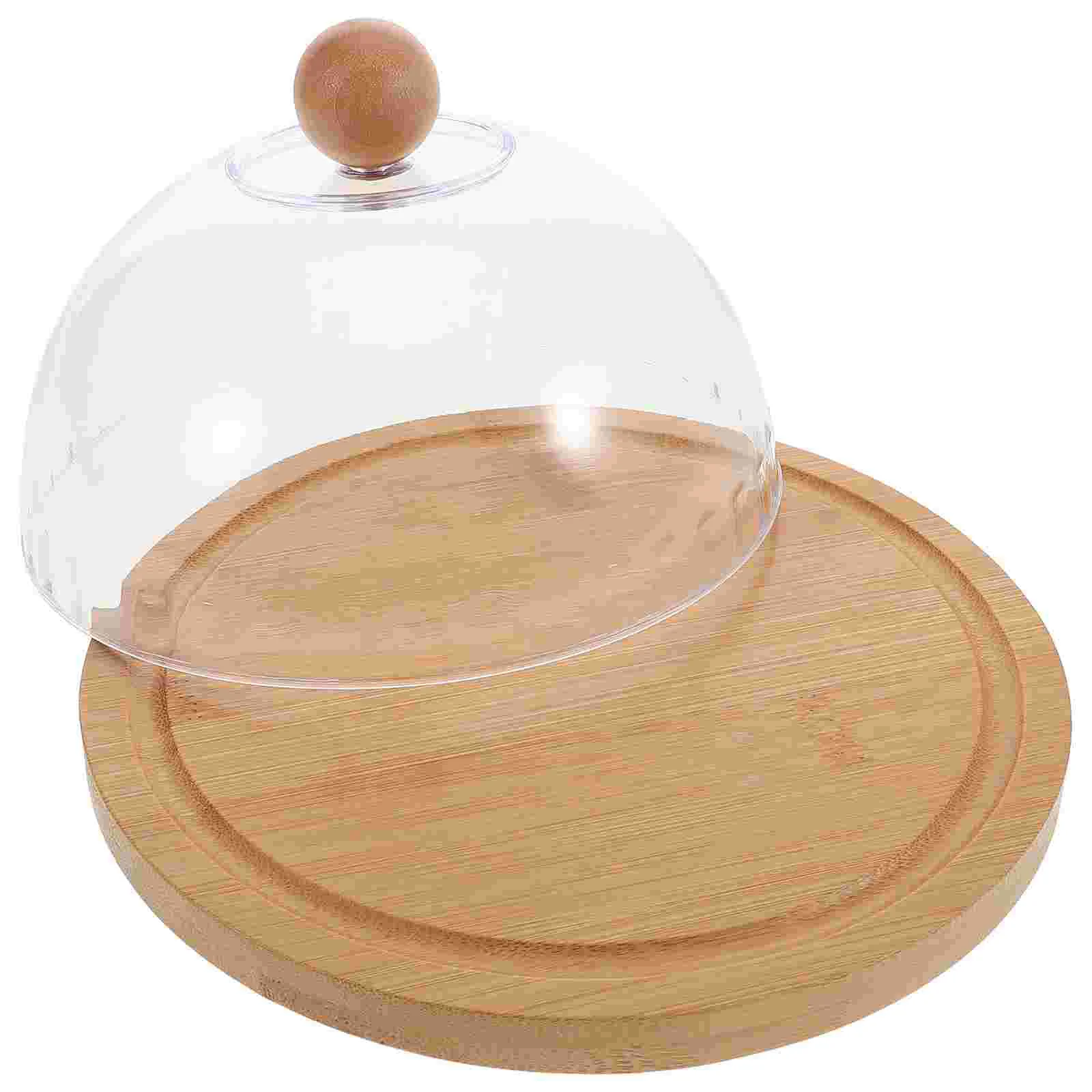 Round Glass Dome Cover Butter Box With Lid Cake Stand cake stand Dessert Tray Cream Cheese Saver Platter Wax Food Container Serving