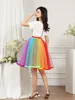 MisShow Women Rainbow Tutu Short Skirt 5 Layers Soft Tulle Pettiskirt Girls Christmas Halloween Cosplay Costumes Mesh Skirts 3