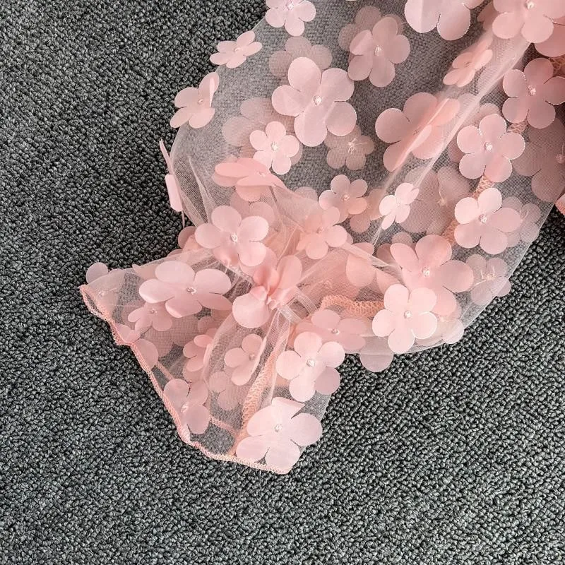 Sexy Off-shoulder Maternity Photography Clothes Lace Flower Photo Shoot Props Short Top Transparent Tulle Long Sleeved Clothes