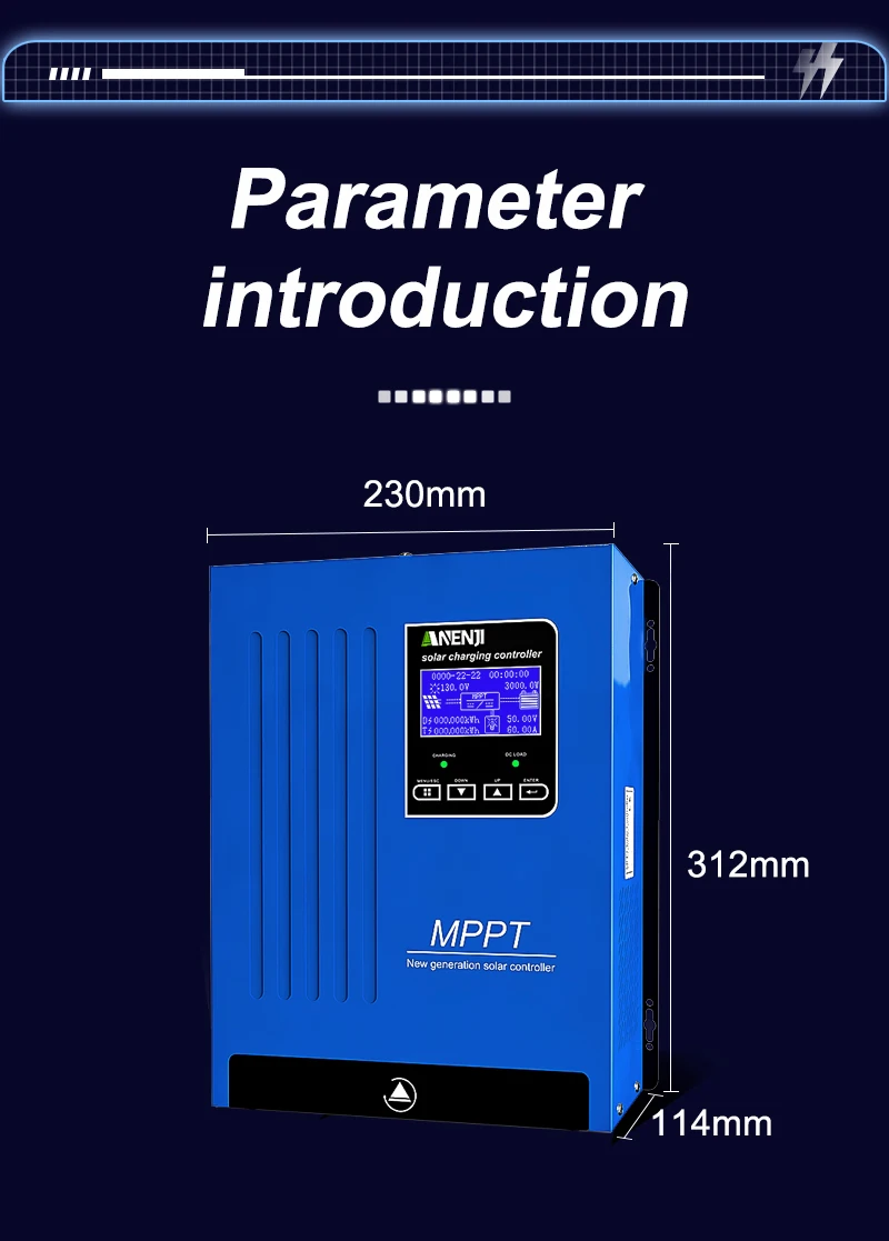 100A MPPT Solar Charging Controller 12V/24V/48V Battery Charger Automatic Maximu