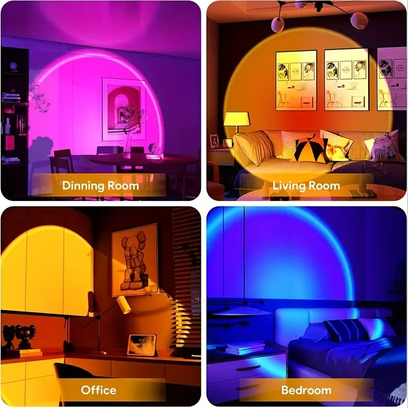 Sunset Light Projection LED Light with Remote Control, 16 Colors Night Light, RGB Lighted Sunrise Lights 3