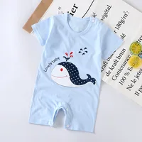 Summer 3-24 Months Baby Boys Girls Romper Infant Jumpsuit Cartoon Short-sleeved Climbing Pajamas Cotton Toddler Clothes 4