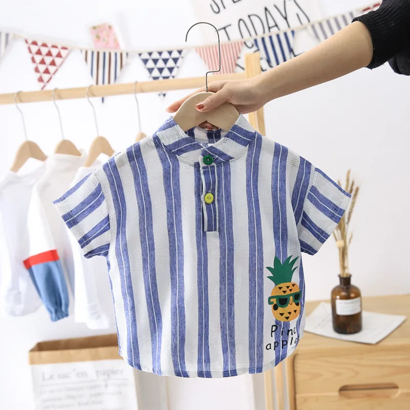 New Summer Children Boys Clothing Baby Girls Clothes Infant Striped Short Sleeved T-Shirt Toddler Casual Costume Kids Sportswear