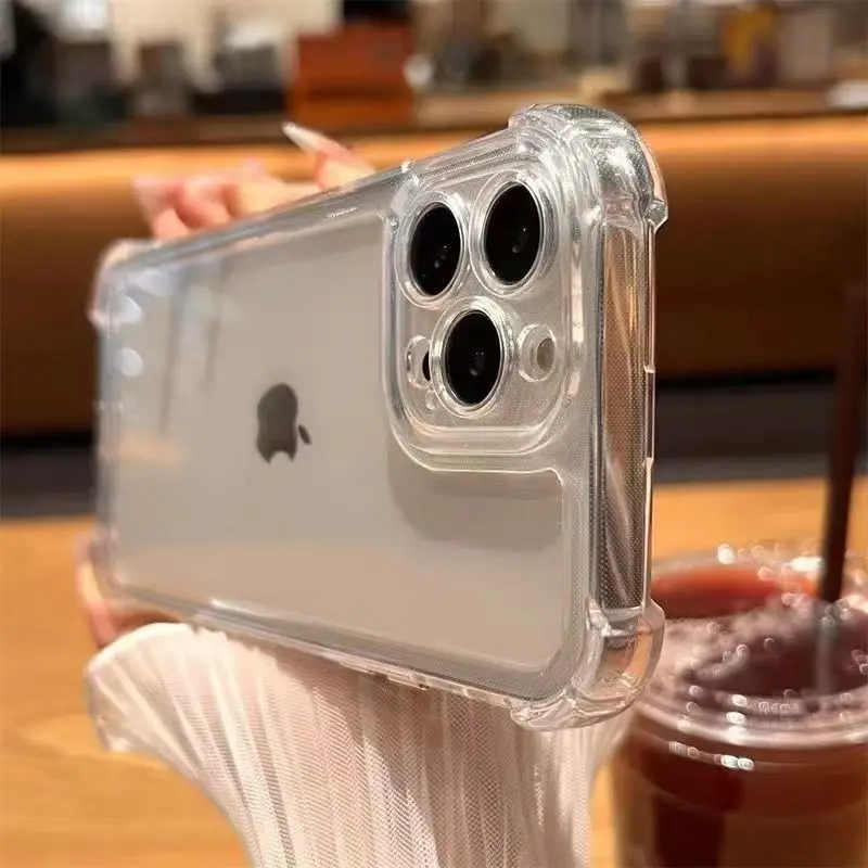 TPU Klare Folie Doppelschicht-Airbag Stoßfeste Silikon-Handyhülle für iPhone 18 17 16 Pro Max 15 14 13 12 11 XS XR 7 8 Plus Hülle – Detail 4