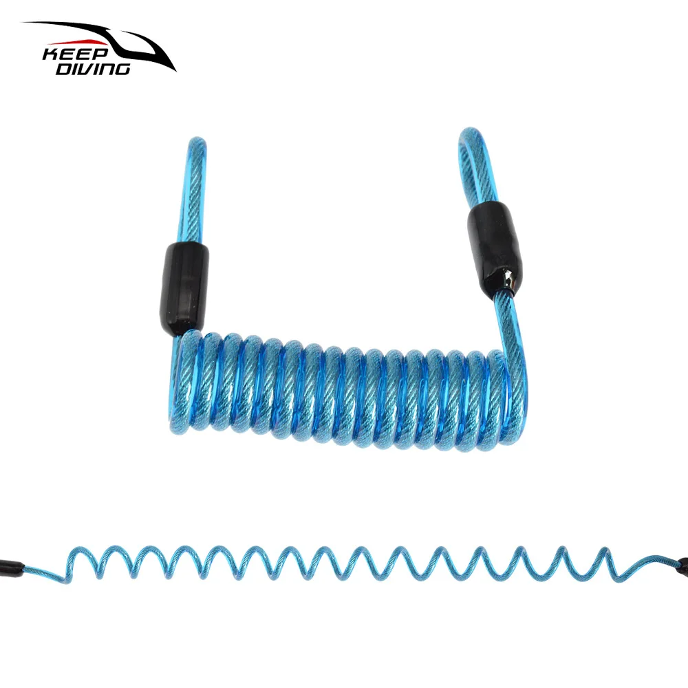 1Pcs  304 Scuba Diving Anti-lost Spiral Spring Coil Lanyard Diving Camera Anti-lost Rope with Two Quick-release Buckle 3
