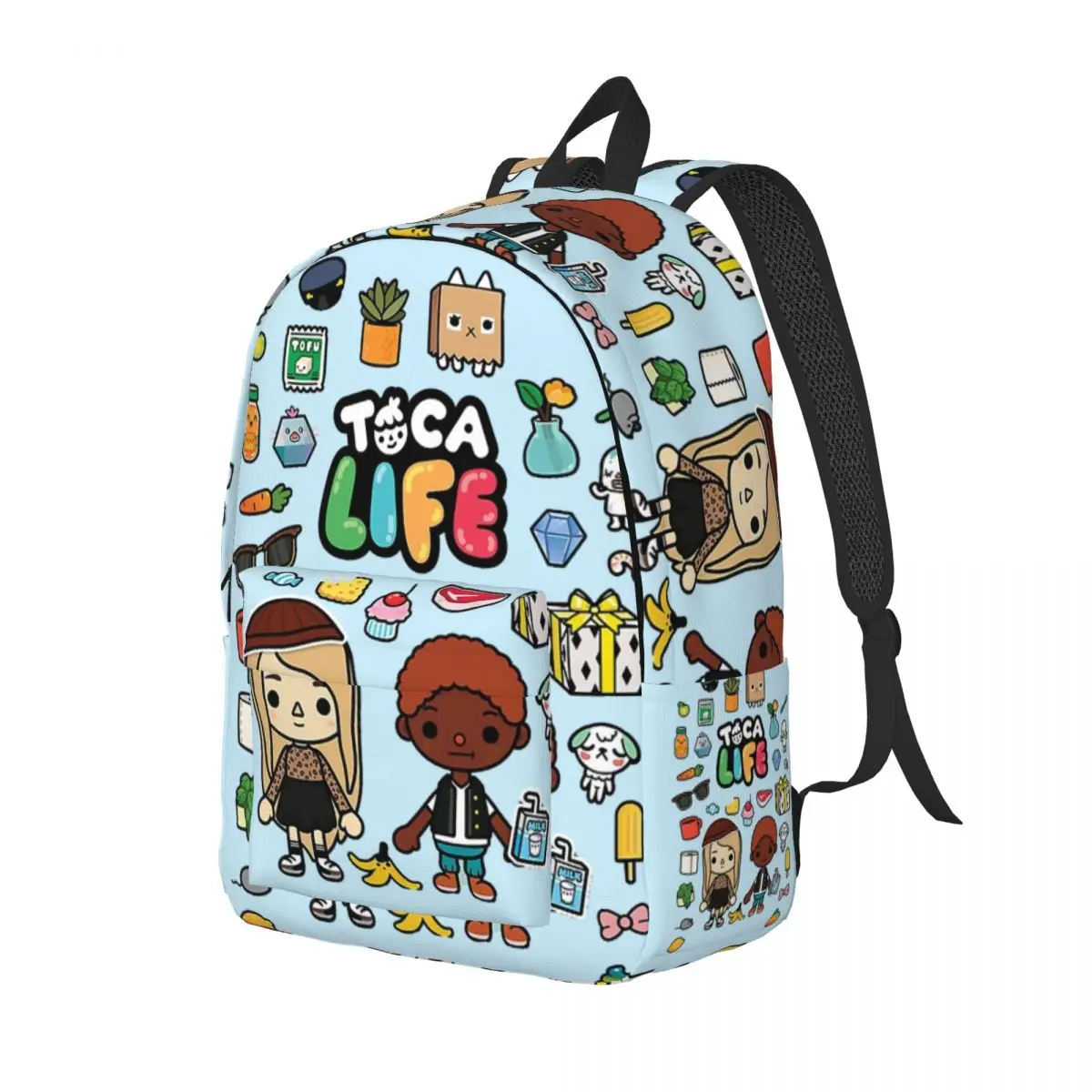 Toca Boca Game Fashion Backpack Sports High School Work Daypack for Men Women Laptop Computer Shoulder Bag