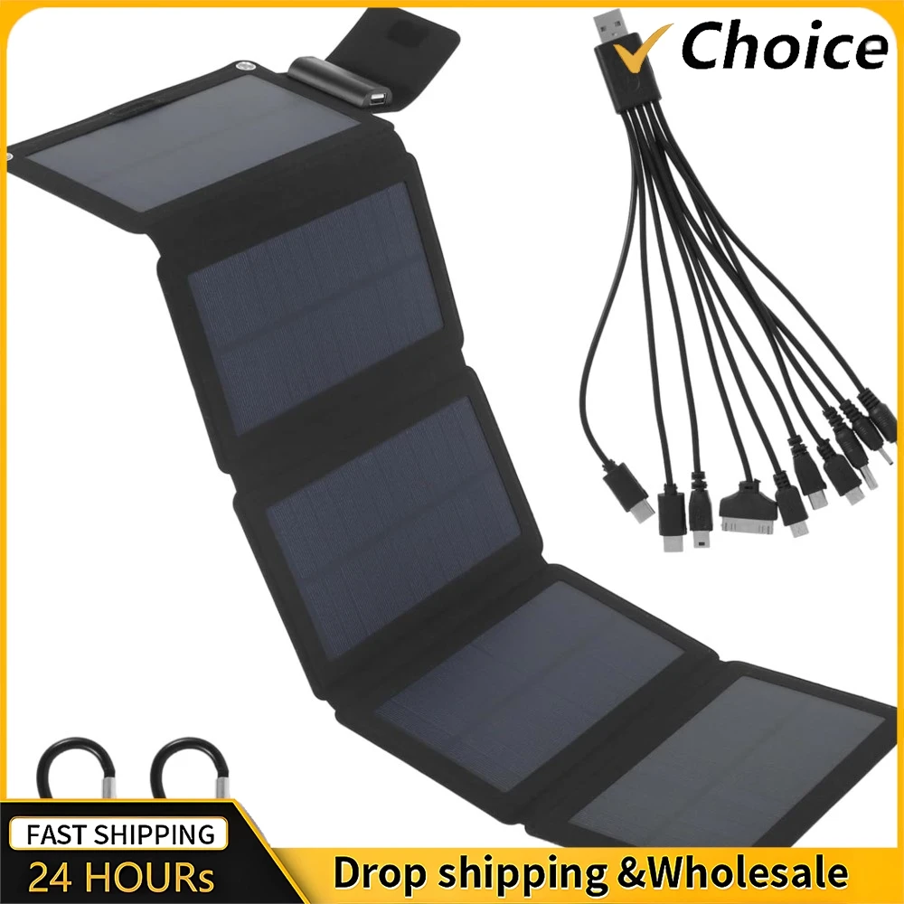 เครื่องชาร์จพลังงานแสงอาทิตย์แบบพับได้กลางแจ้งแผงโซลาร์เซลล์กันน้ำ 5V 160W เครื่องชาร์จแบตเตอรี่แบบพกพาพอร์ต USB โทรศัพท์มือถือพีซีรถเดินป่า 1