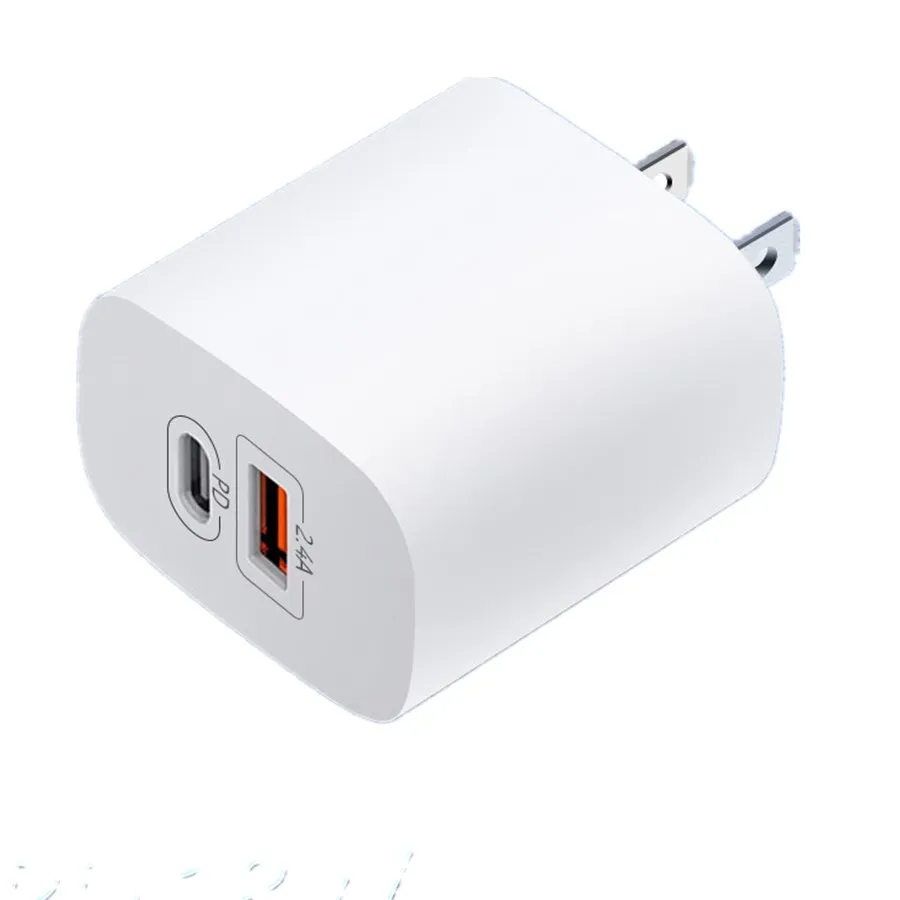 

100pcs 2.4A Eu US AC Home Travel Wall Charger PD Type c Power Adapters For IPhone 12 13 Samsung S10 S20 htc Usb c Charger