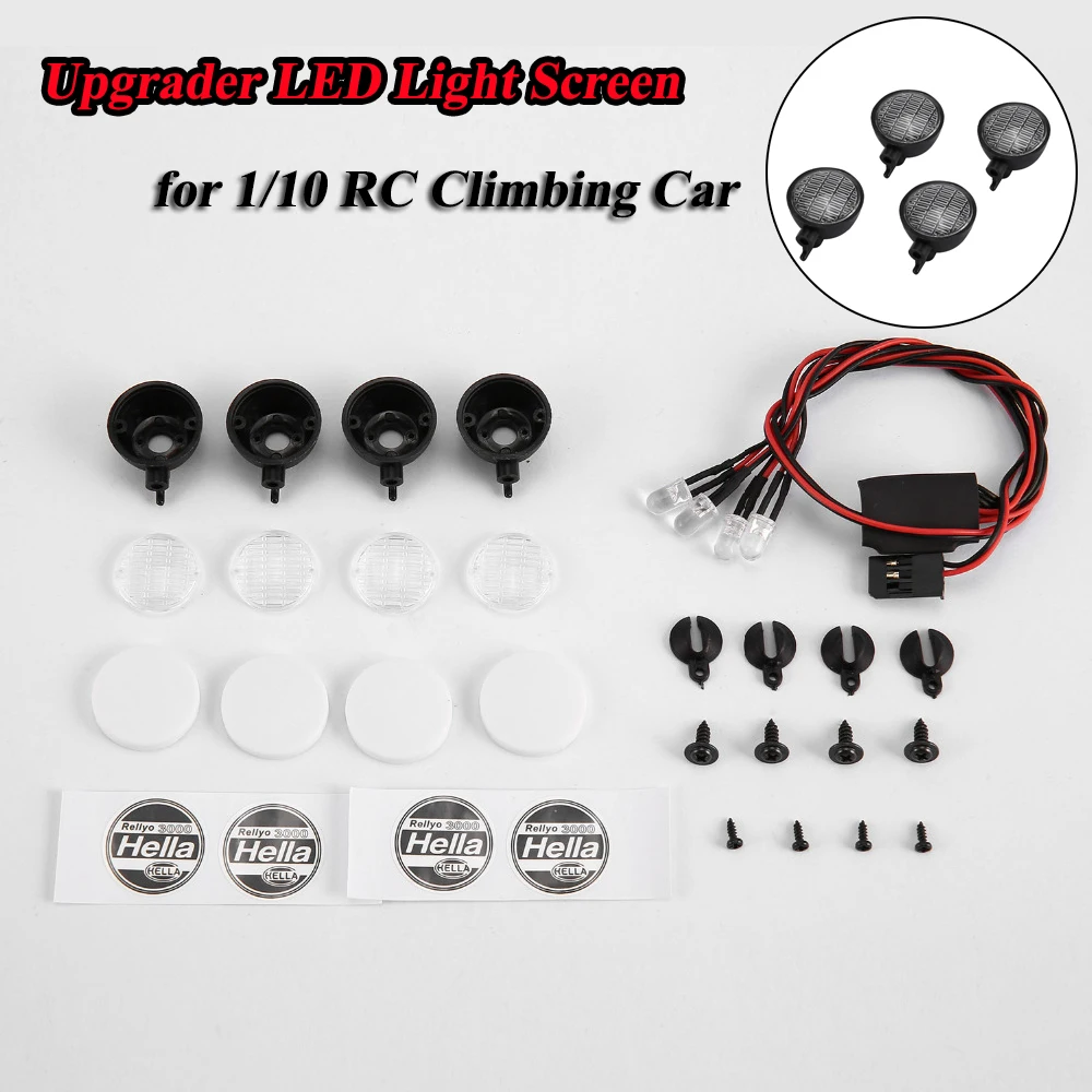 

Modified LED Light Upgrader Headlight Lamp Screen for 1/10 RC Climbing Car Rally AXAIL CC01 D90 Scx10 4WD Model Accessories Toys