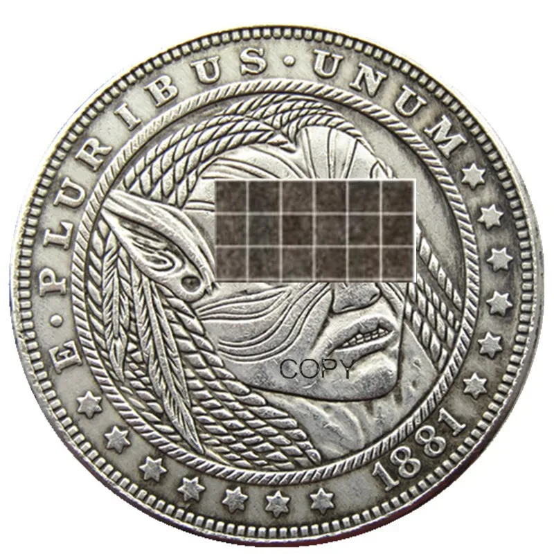 

HB(118) США Хобо Морган доллар Посеребренная КОПИЯ монета