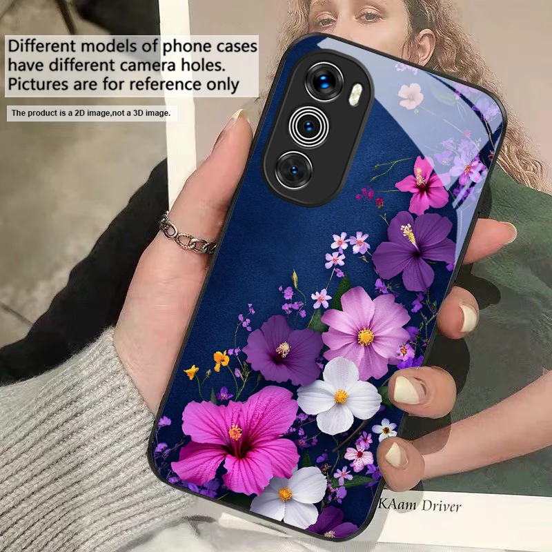 Purple Rose Flowers Glass Phone Case