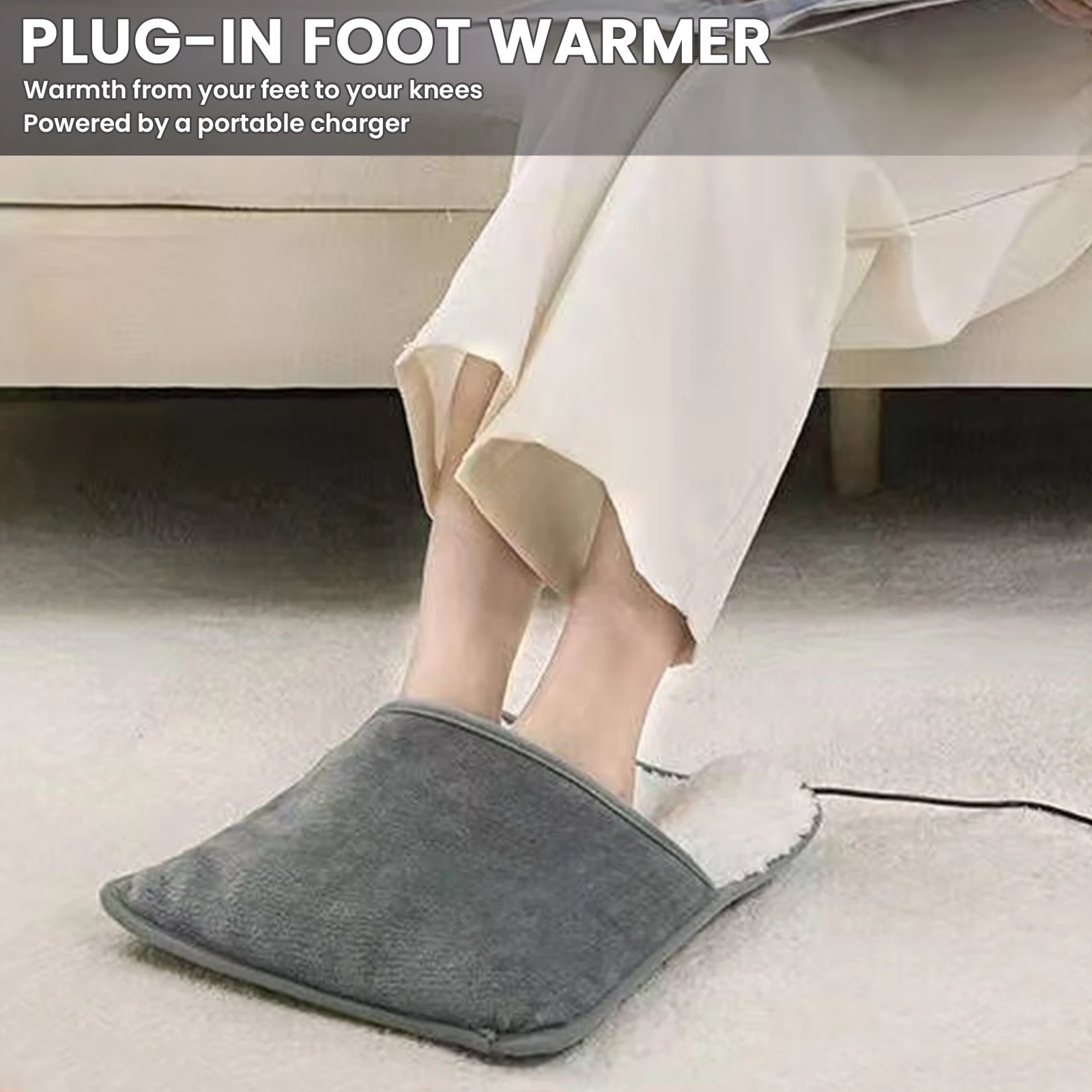 1/2/5PCS USB Heating Pad Winter Electric Foot Heated Mat Household Foot Warming Heater Household Washable Soft Plush Warmer