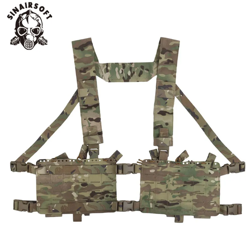 

Tactical Alpha Chest Rig 34 Split Chassis H-harness Laser Cut MOLLE 556 762 Pistol Rifle Magazine Pouch Hunting Airsoft SS Style