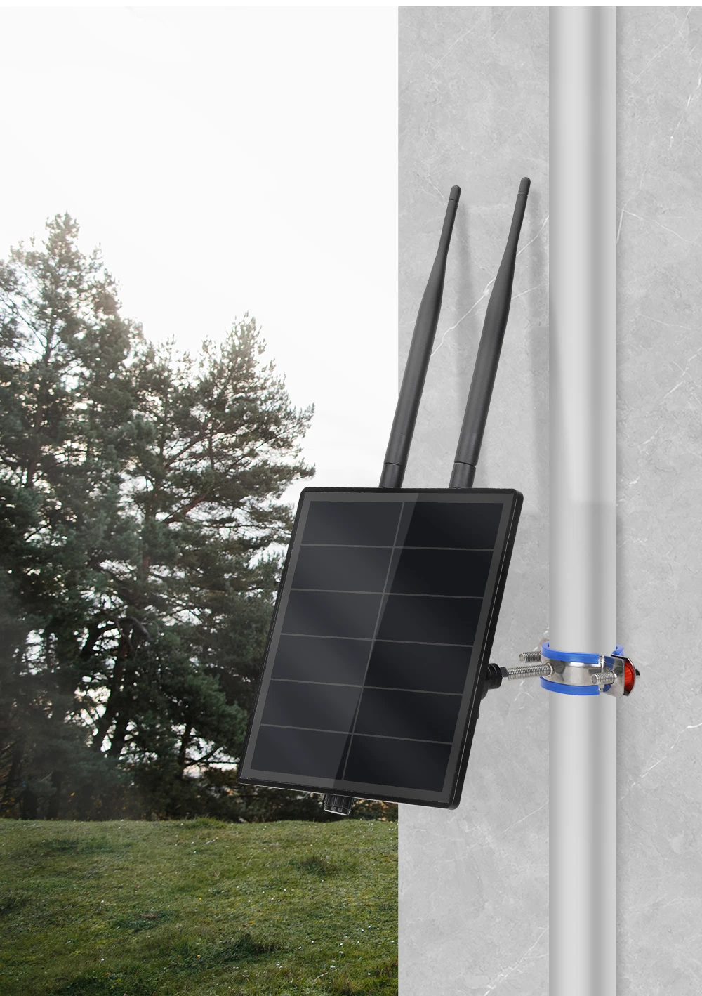 Solar Node Repeater Pole Mount Bracket kit With 868/915Mhz LoRaWAN Wisblock RAK4