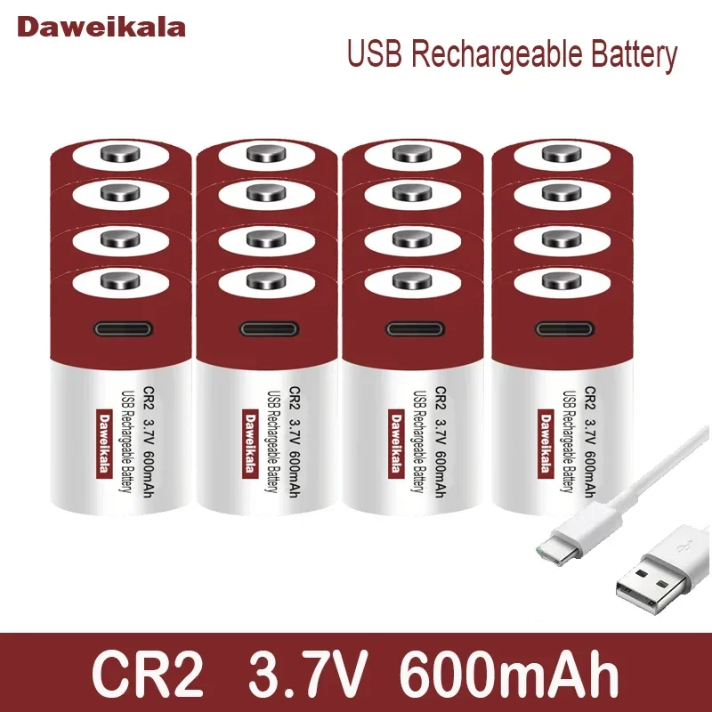 Rechargeable Lithium Batteries USB charging CR2 3.7V 600mAh for GPS Sicherheits system medical auxiliary equipment