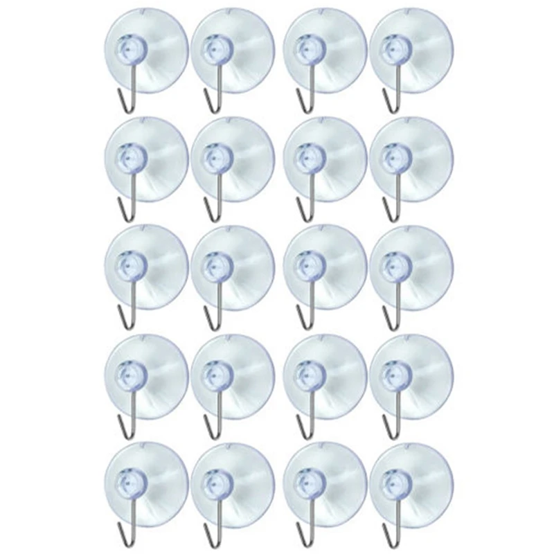

20 Windows Transparent Suction Cup Suction Cup Hook Clothes Jacket Metal Hook Promotion