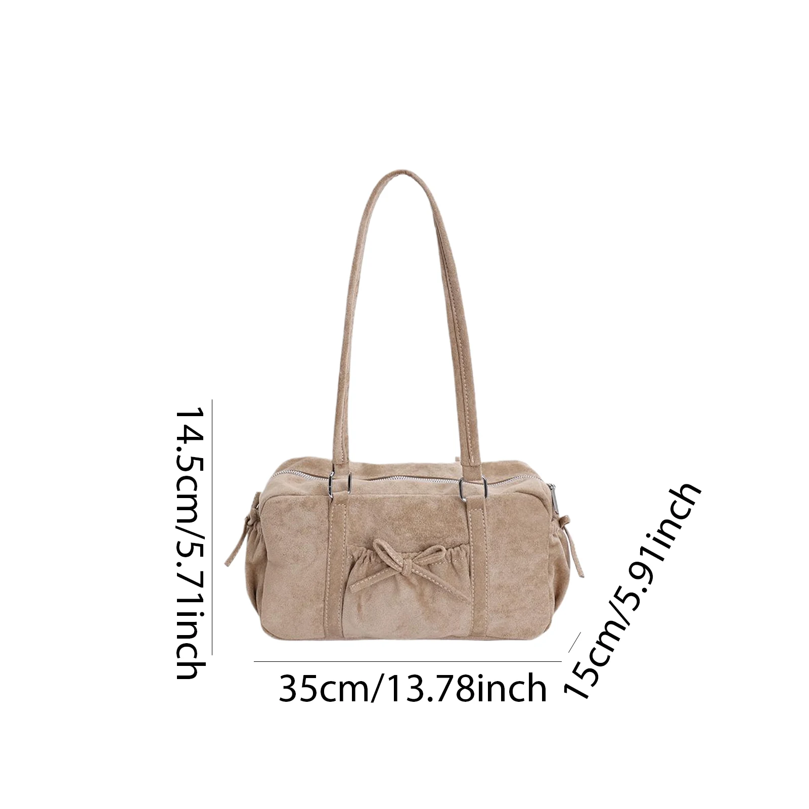 Faux Suede Top Handle Purse Solid Color Pillow Bag Large Square Shoulder Bags for Women Daily Use and Special Occasion