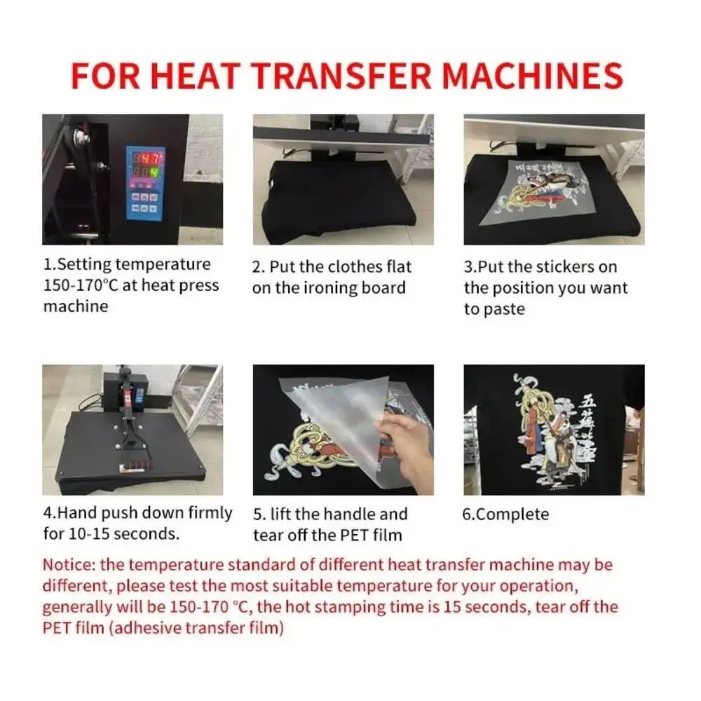 Custom Design Or Picture Iron On Heat Transfer Stickers for Clothing DIY Washable T-Shirts Thermal Patch DTF Colorful Vinyl heat transfer stickers