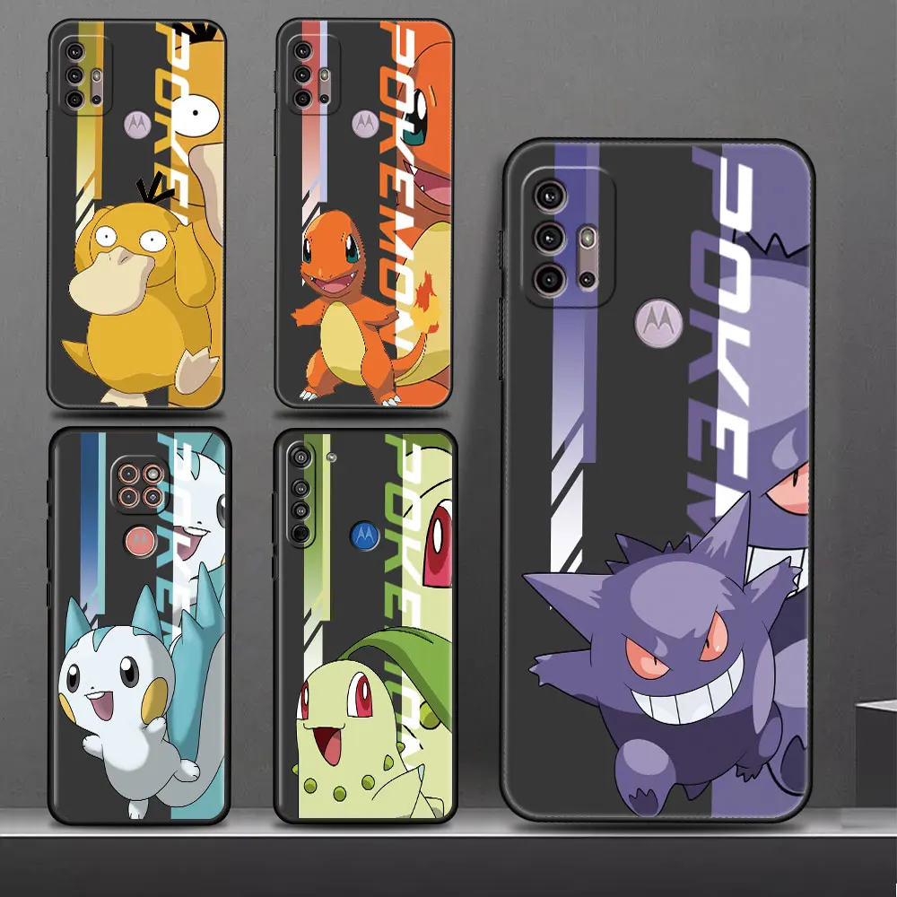 Pokemon Charmandr Gengar Art Phone Case Per Motorola Edge 20 Pro G51 5G 30 Neo G22 One Fusion G31 G9 Power Cover Paraurti In Silicone