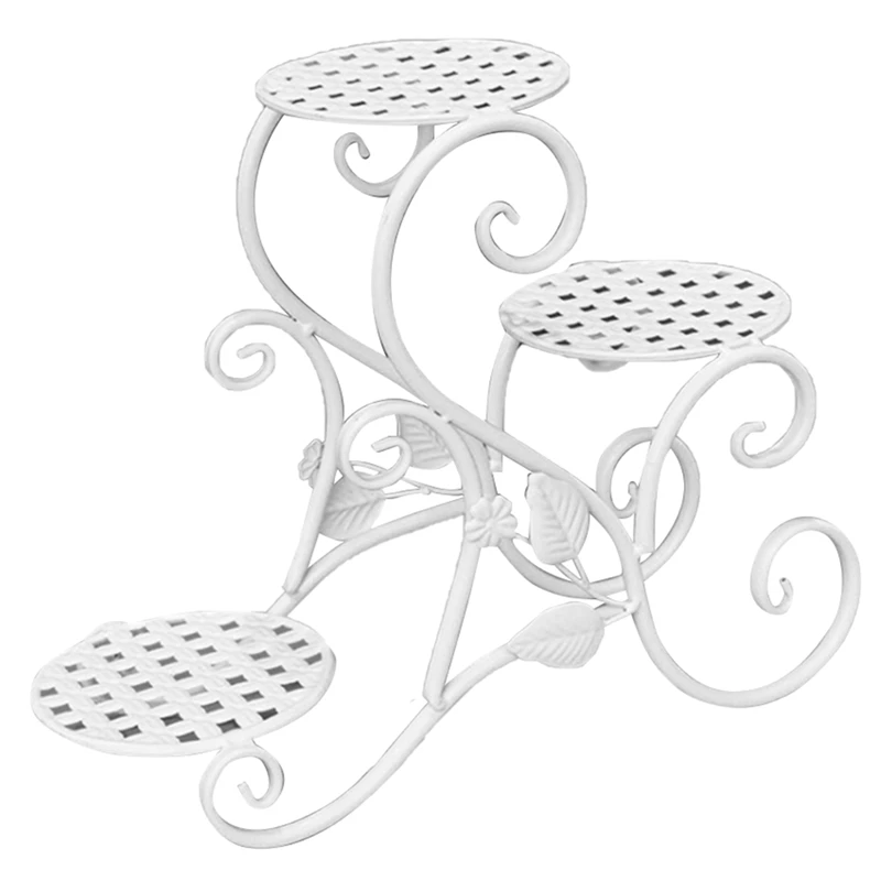

Iron Flower Shelf Rack Home Floor-Style Living Room Flower Pot Shelf 3Layers Indoor Outdoor Garden Flower Stand