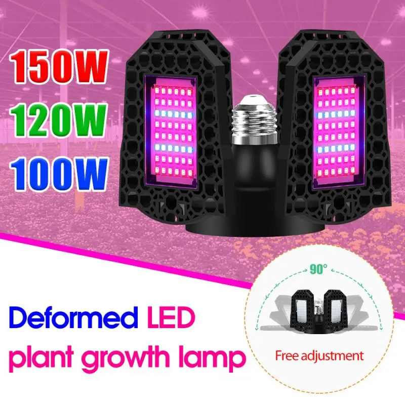 

Folding Plant Growth Light E27 Deformation Flowers Seedling Planting Light Red Blue Spectrum Indoor Plant Lamp 144/168/192LED