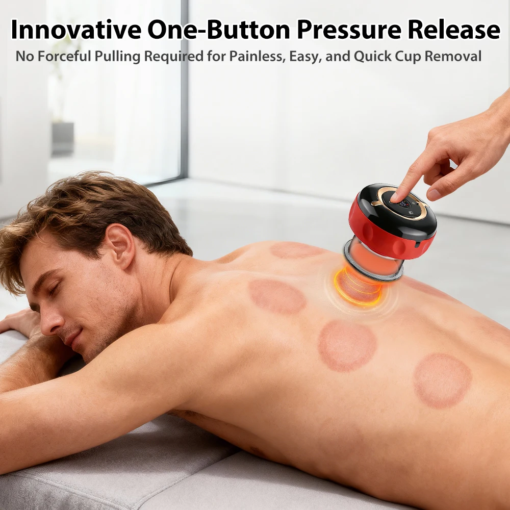 Smart Wireless Electric Vacuum Cupping Device Body Scraping Massager Timer Suction Cup Device Body Slimming Beauty Health