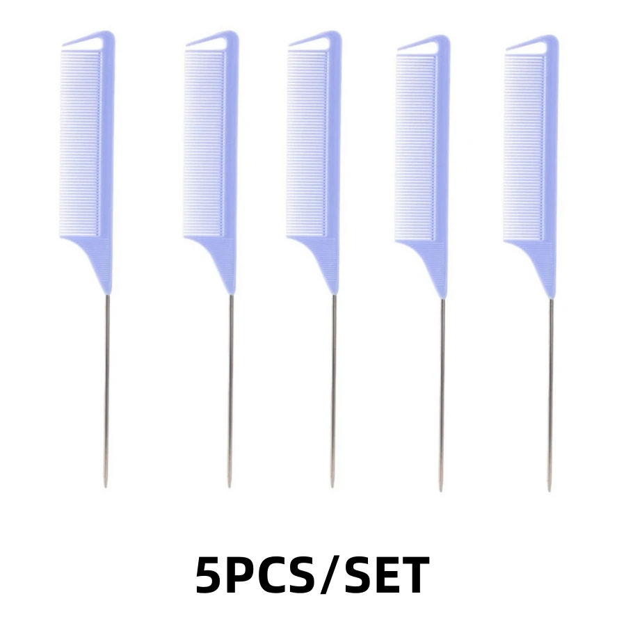 Professional Candy Color Pointy Tail Hair Styling Comb Set - 5/12 Pieces