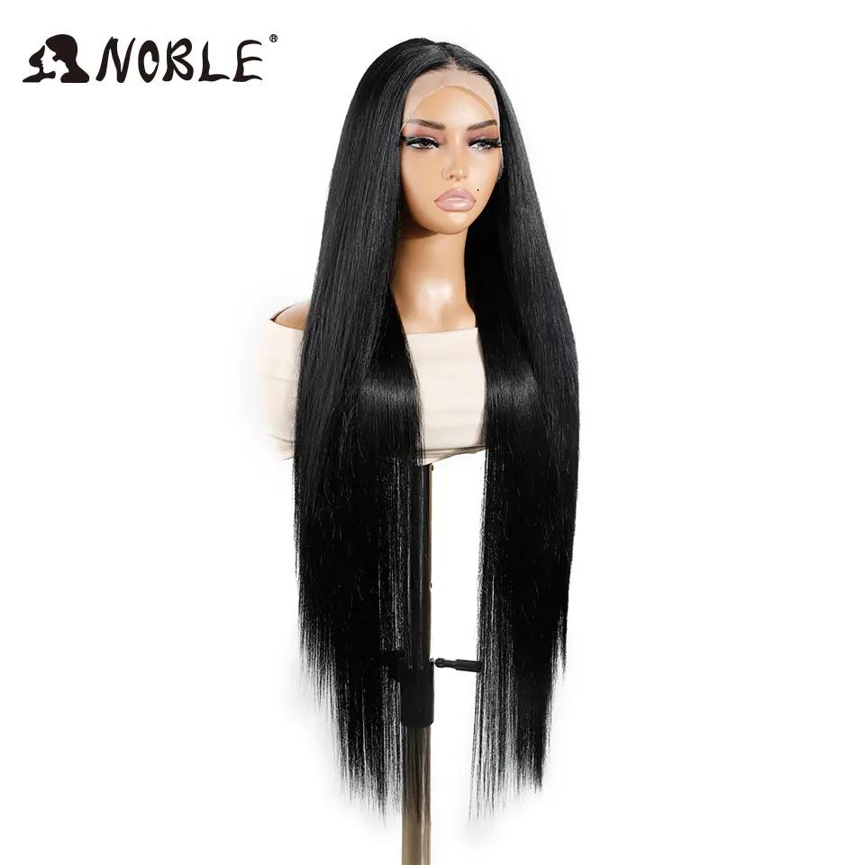 Noble Synthetic Lace Front Wigs For Women 38 inch Straight Layered Wigs 13X4 Lace Frontal Free Part Wig Cosplay Lace Front Wig