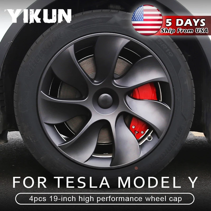 Wheel Hub Covers Wheel Hub Caps 4PCS Hub Cap For Tesla Model Y 19-Inch
