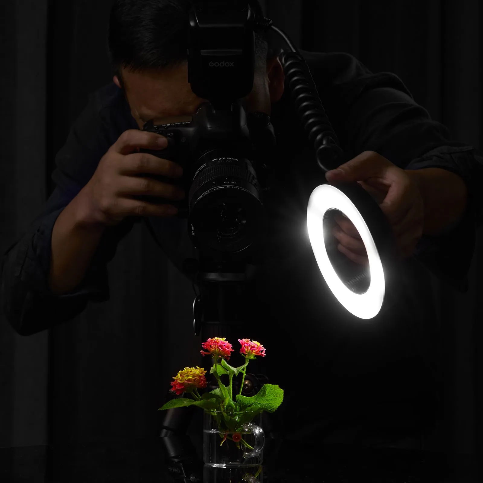 Godox MF-R76 RING76 5000K Macro LED Ring Light Speedlite Flash Light for Sony Canon Nikon Camera 5D 6D 7D 60D 70D 80D D850 A7MIV 4