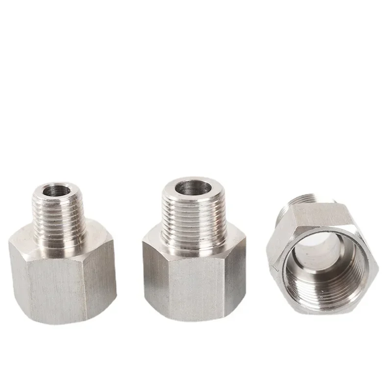 1/8" 1/4" 3/8" 1/2" 3/4" BSP NPT M10 M14 M20 Female Male SS304 Hex Reducer Bushing Pipe Fitting Connector Coupler Pressure Gauge