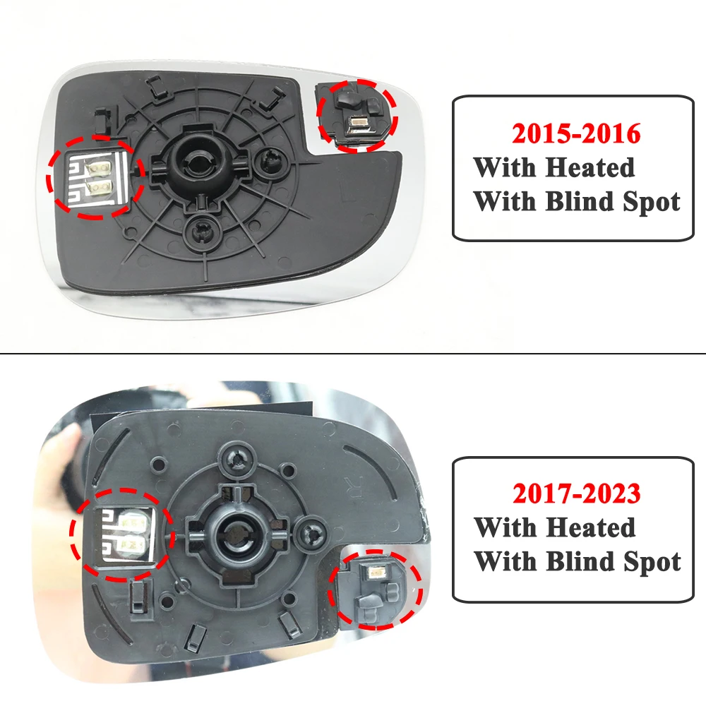 Exterior Door Side Wing Rearview Mirror Glass Lens With Blind Spot