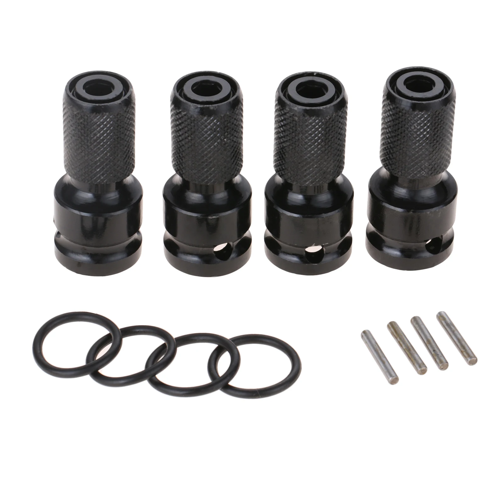

4Set Hex Shank Socket Converter 1/2'' Square To 1/4'' Hex Shank Quicker Release Drill Converter Chuck Adaptor For Impact Wrench