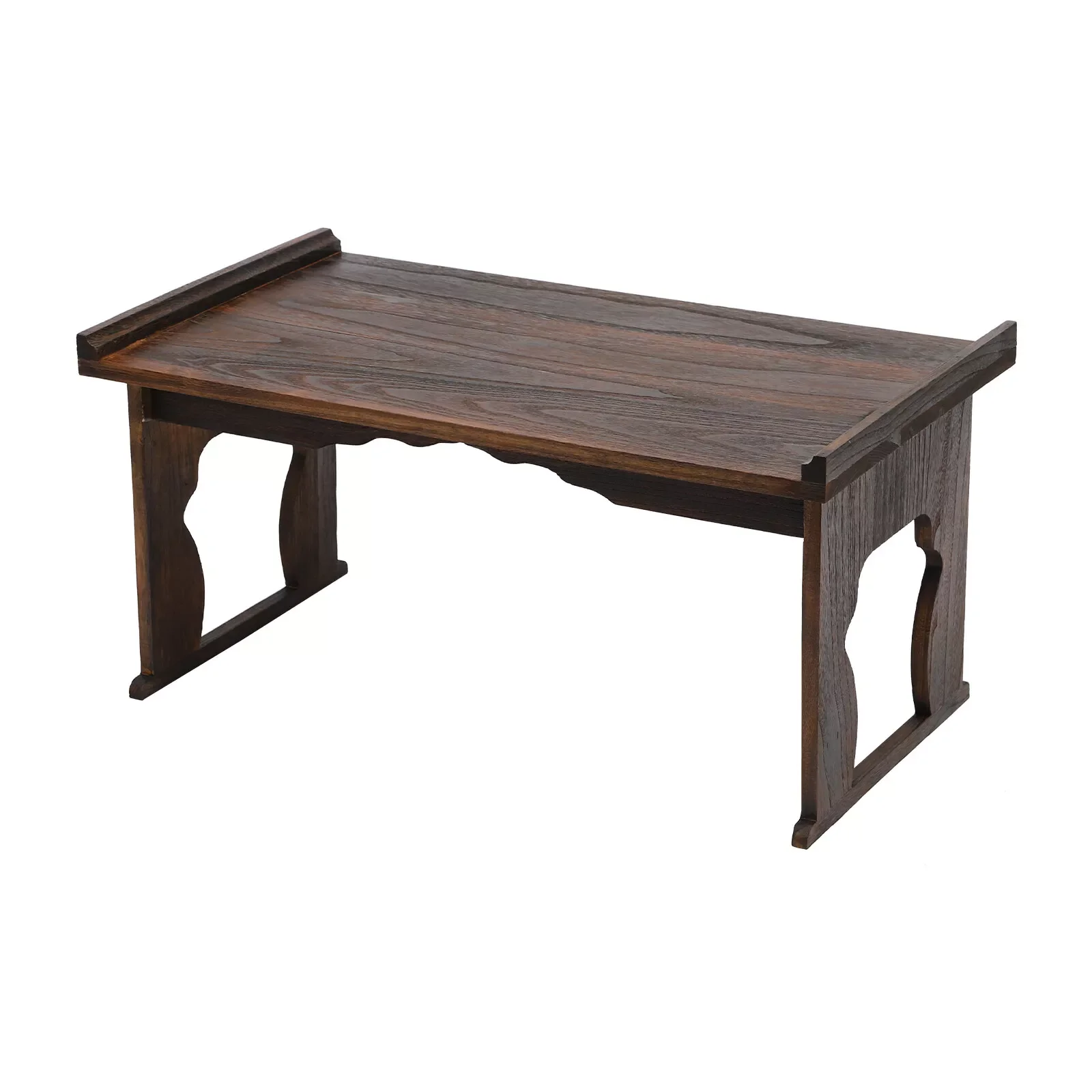 32*18inch Folding Floor Table Rectangular Coffee Table Foldable Japanese-Style Tea Low Table Antique Wooden Altar Desk 5