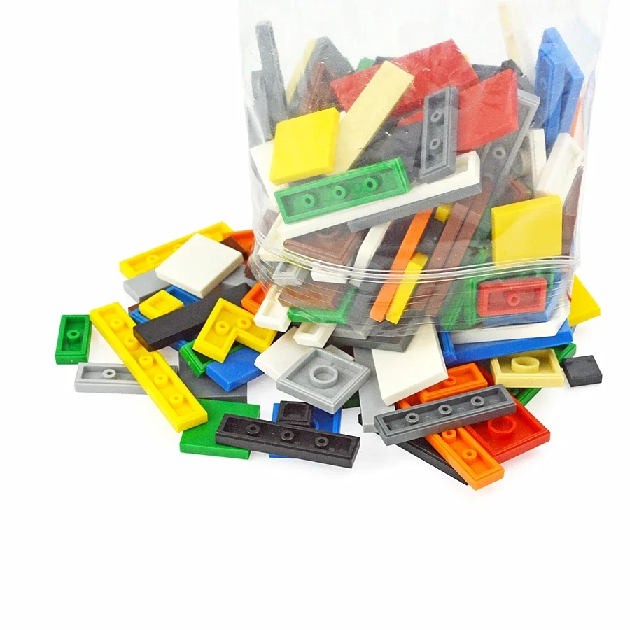 DIY Model Smooth Thin Building Blocks 150PCS Multicolour Toy Parts Bulk Figures Flat Tile Educational Children Toys Gift Leduo 2
