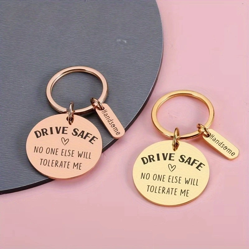 

Drive Safe Keychain, Drive Safe Handsome I Love You，Gift for Boyfriend, Gift for Girlfriend Personalized Husband Gift