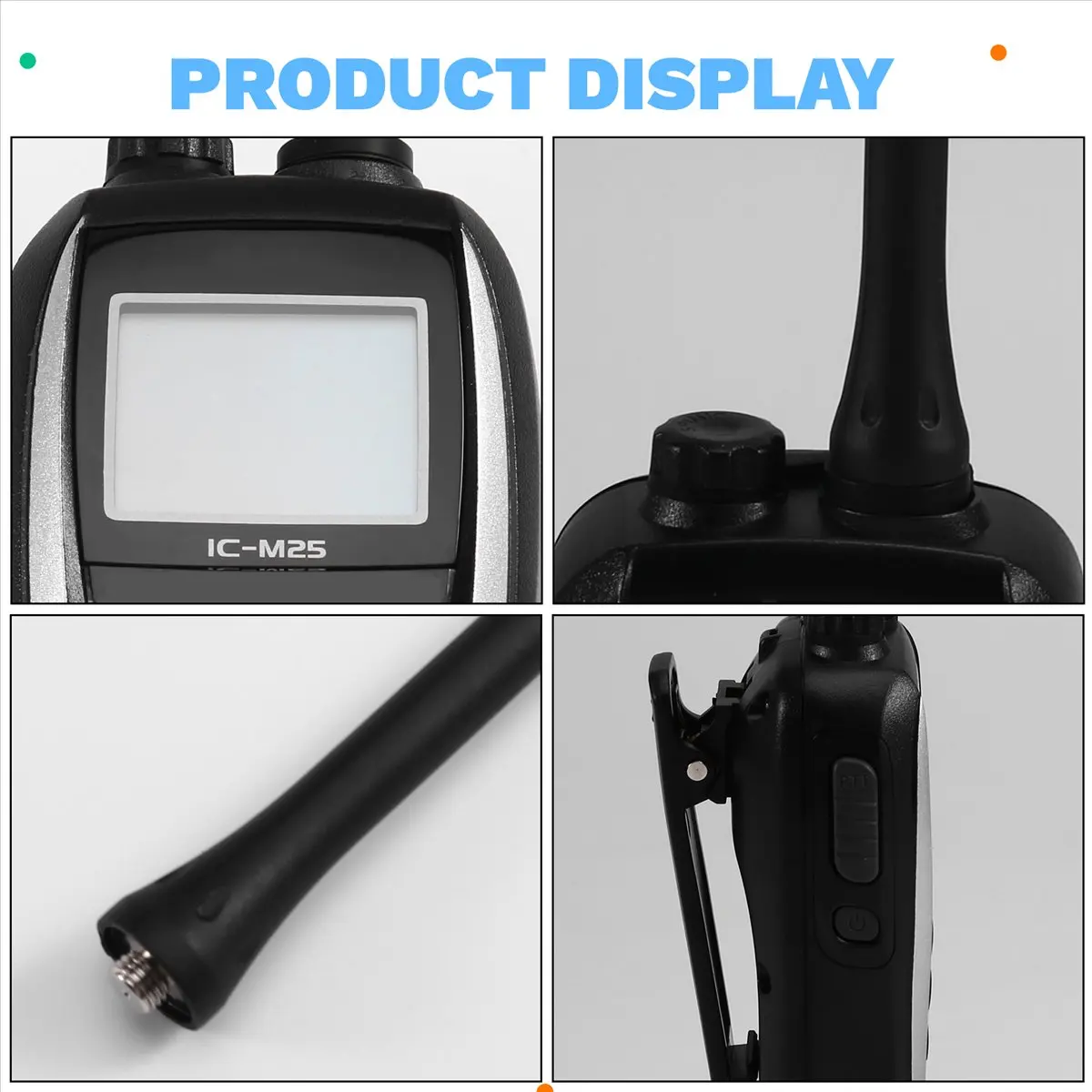 A10R IC-M25 무전기, 해상 방수 VHF 플로팅 핸드헬드, LCD 디스플레이, 경량 및 방수 EU 플러그