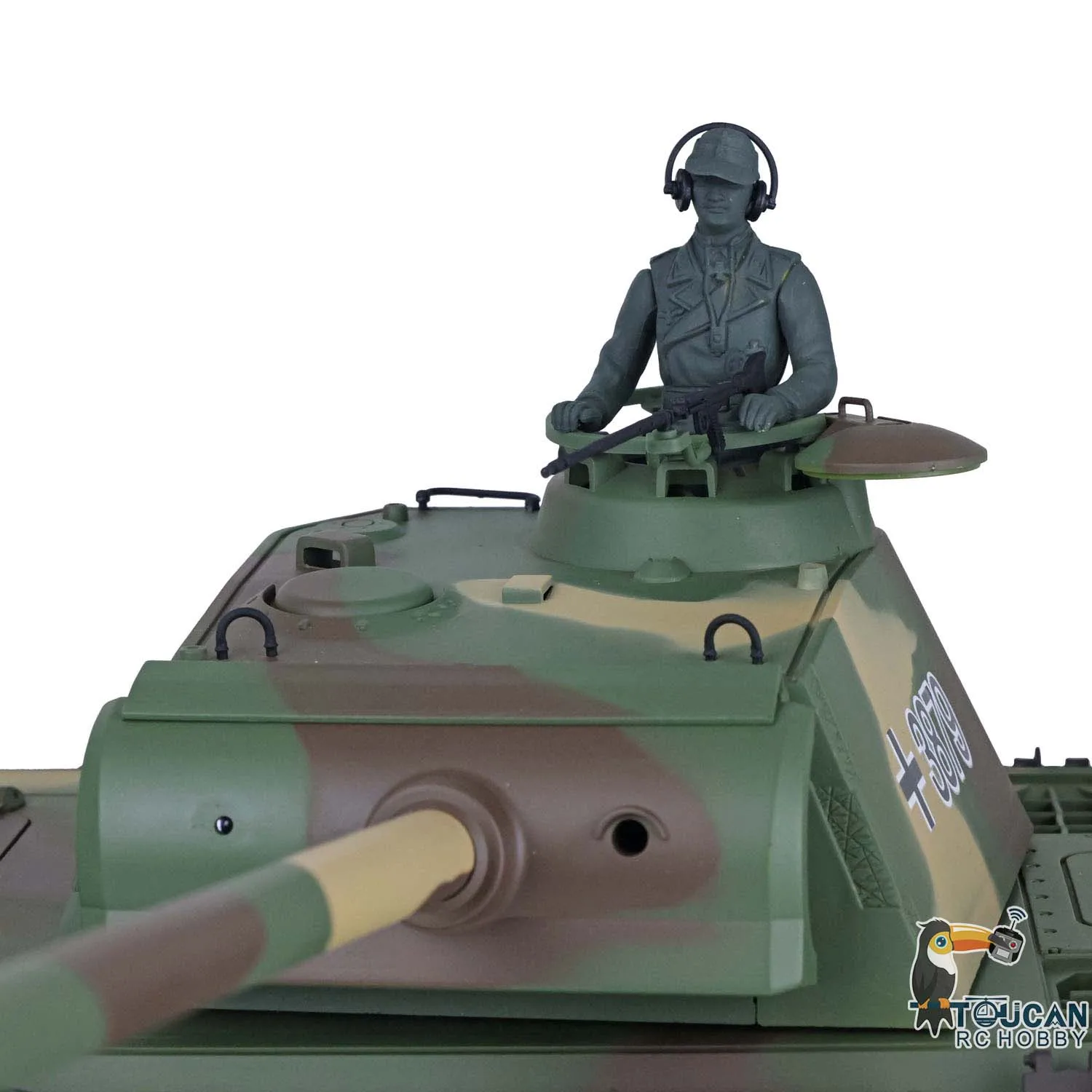 Henglong 1/16 7.0 Plastic Panther G RC Tank 3879 FPV 360 Turret Rotating Steel Gearbox Infrared Battle TH17487-SMT7 4