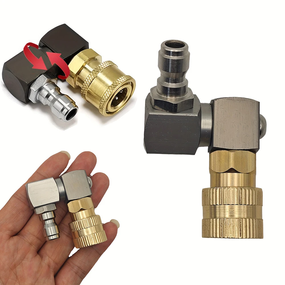 360&deg; Rotating Pressure Washer Gun Jet Nozzle 1/4" Quick Connect Adapter for Car Cleaning Leak-Proof Water Saving